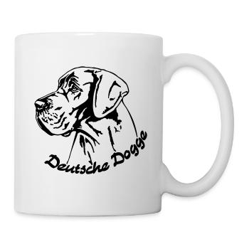 Deutsche Dogge schwarz - Tasse - Weiß - Rechts