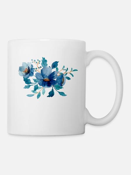 Blumen Motive - Tasse - Weiß