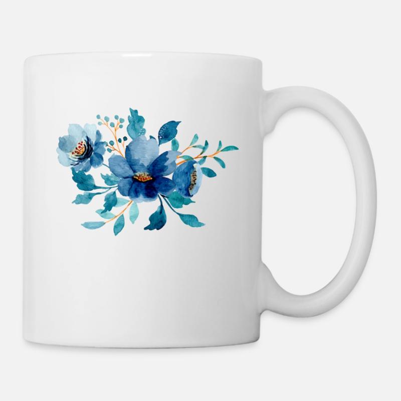 Blumen Motive - Tasse - Weiß
