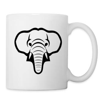 Elefant - Tasse - Weiß - Rechts