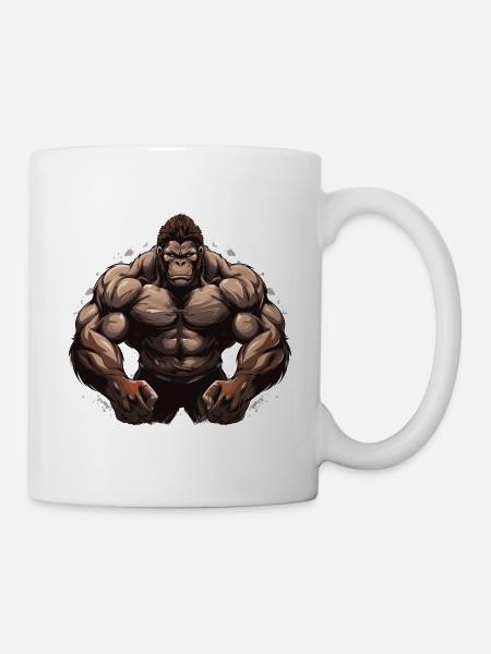 Bodybuilder Gorilla - Tasse - Weiß