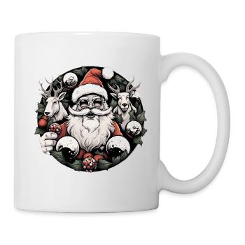Santa Claus with deer and sunglasses - Mug - white - Right