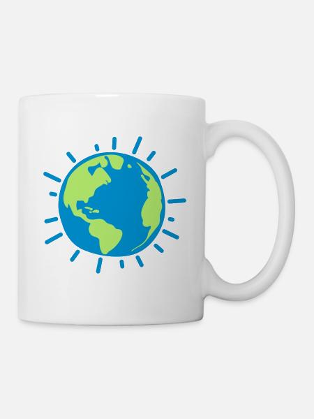 Planet Erde - Tasse - Weiß