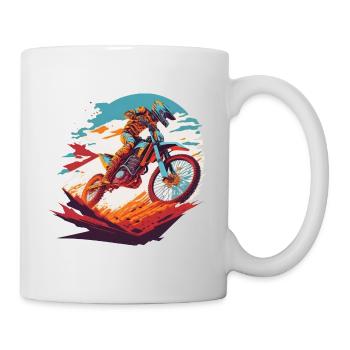 Motocross Offroad Biker Dirt Bike Racing Freestyle - Tasse - Weiß - Rechts