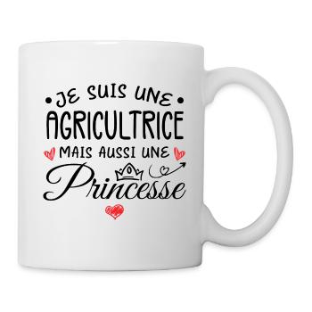 Je Suis Une Agricultrice, Mais Aussi Une Princesse - Mug blanc - blanc - Droite