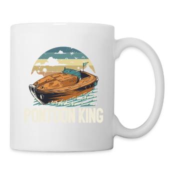 Pontoon King Father's Day Motorboating Pontooning - Tasse - Weiß - Rechts