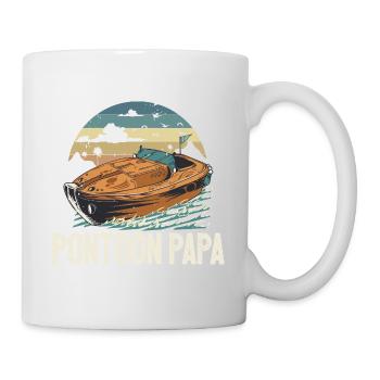 Pontoon Papa Father's Day Motorboating Pontooning - Tasse - Weiß - Rechts