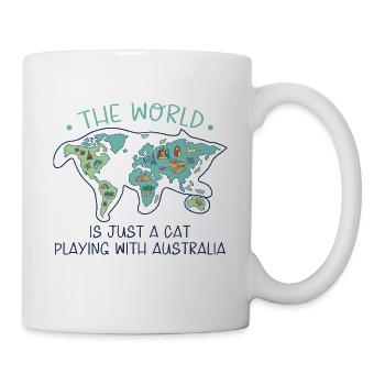 Les amoureux des chats drôles Le monde n’est qu’un chat - Mug blanc - blanc - Droite