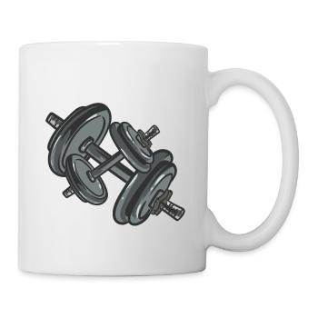 Mein Therapeut Bodybuilding Gewichtheben - Tasse - Weiß - Rechts