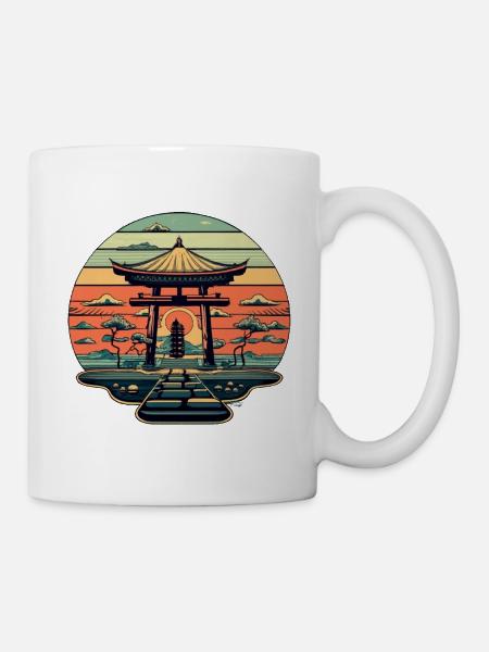 Japanischer Tempel - Tasse - Weiß