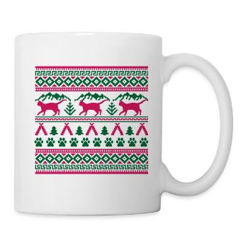 Christmas cat Ugly Christmas sweater gift - Mug - white - Right