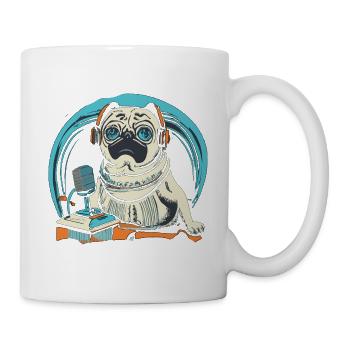 Mops Podcast Podcaster Geschenk - Tasse - Weiß - Rechts