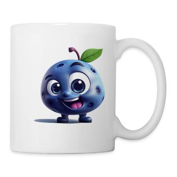 Eine lustige Blaubeere Obst funny Blueberry Fruit - Tasse - Weiß - Rechts