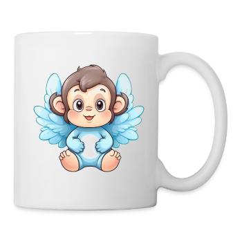 Singe Chimpanzé Ailes d’ange mignon kawaii - Mug blanc - blanc - Droite