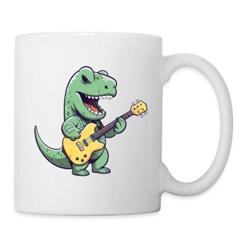 Trex Dinosaur avec guitare électrique - Mug blanc - blanc - Droite