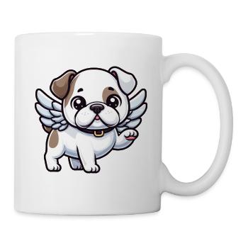 Süßer amerikanischer Bulldoggen-Engel im Comic-Sti - Tasse - Weiß - Rechts