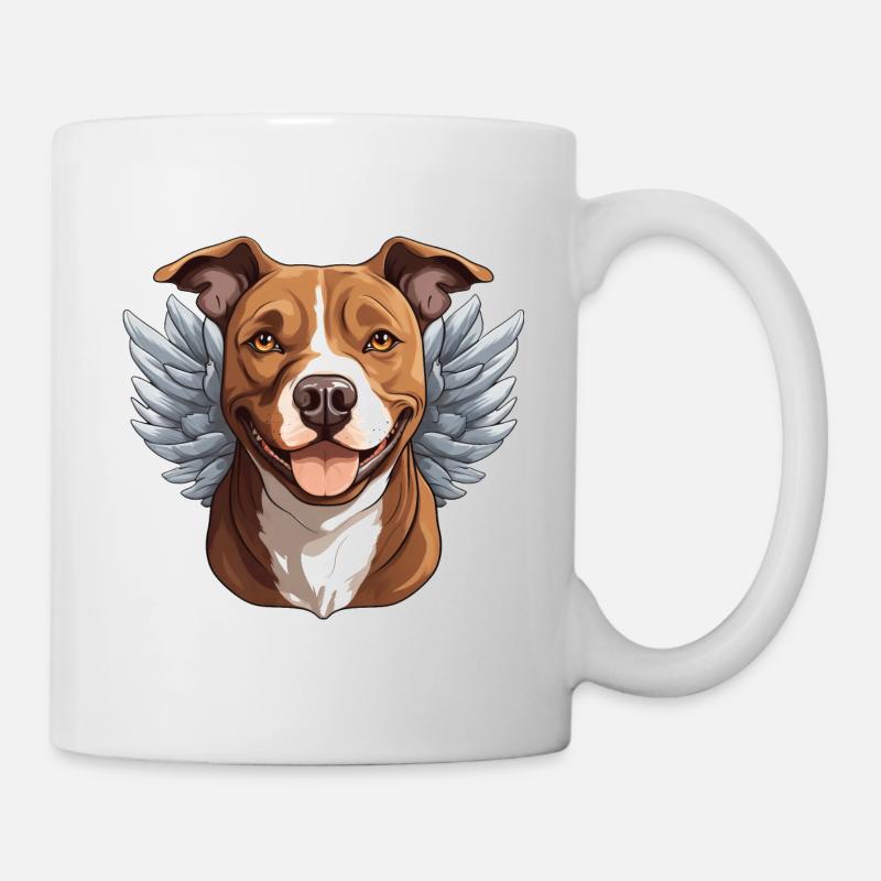 Mignon American Staffordshire Terrier Angel dans Comi - Mug blanc - blanc