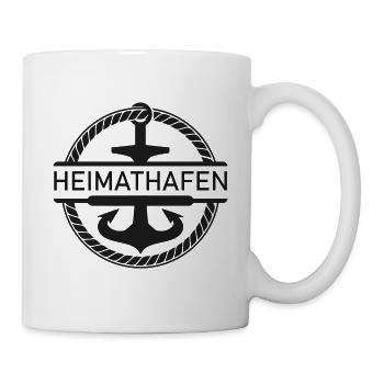 Heimathafen mit Schiff Anker - Tasse - Weiß - Rechts
