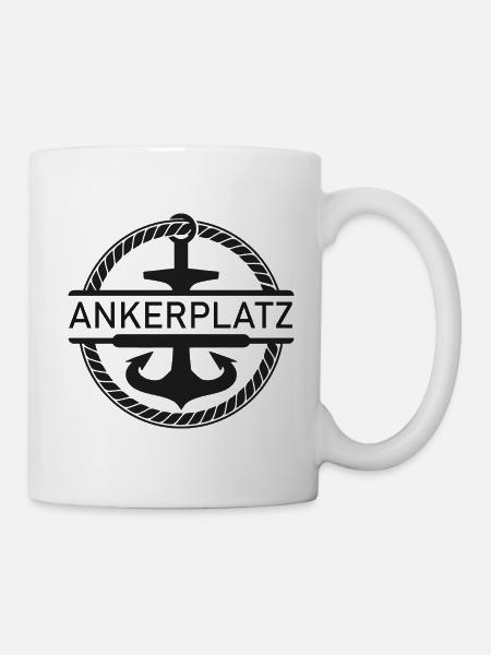 Ankerplatz mit Schiff Anker - Tasse - Weiß
