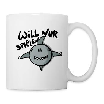 Haifisch spielen - Tasse - Weiß - Rechts