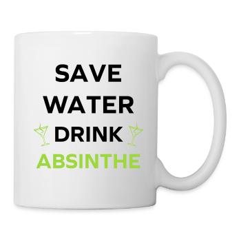 Wasser sparen, Absinth trinken - Tasse - Weiß - Rechts