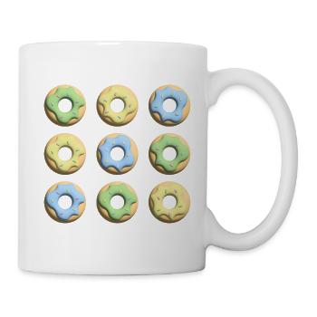 Donut für jeden Geschmack in Blau, Gelb und Grün. - Tasse - Weiß - Rechts