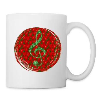 Joyeux Noël Mélodie festive fleurs rouges - Mug blanc - blanc - Droite