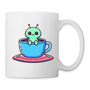 Green Alien & Coffee Tea: Interstellar Break with - Mug - white - Right