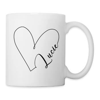 Lucie Name Herzlinie - Tasse - Weiß - Rechts