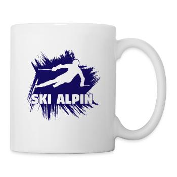 Skifahren Ski Alpin - Tasse - Weiß - Rechts