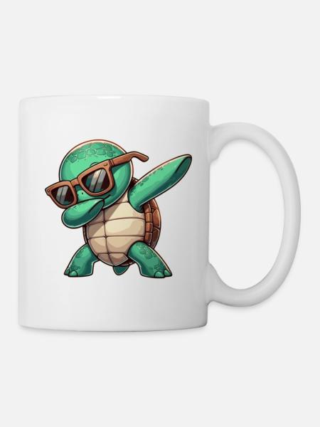 Tortue dab dansant dabbing - Mug blanc - blanc