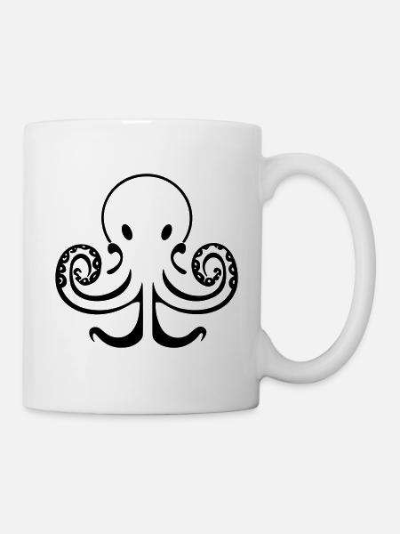 Krake - Tasse - Weiß