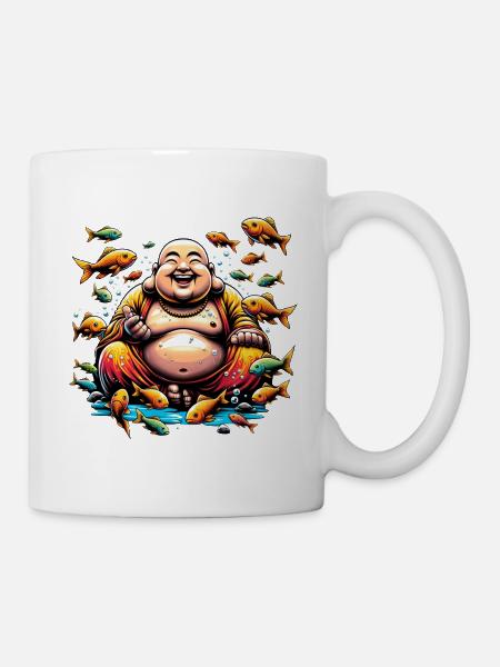 Le bouddhisme et le monde sous-marin – pacifiques - Mug blanc - blanc
