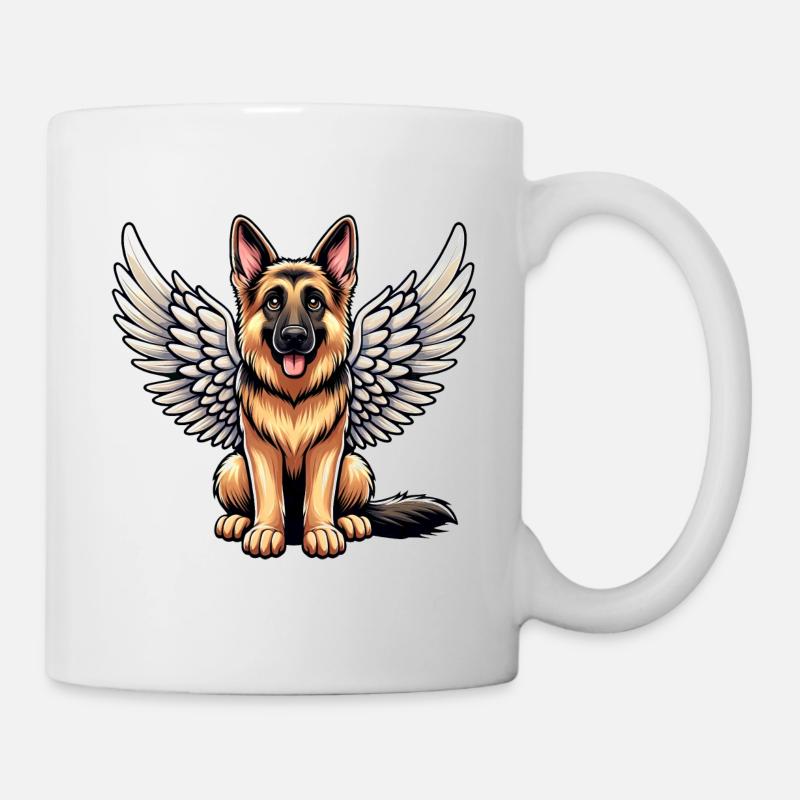 Deutscher Schäferhund Engel - Wächter mit Flügeln - Tasse - Weiß