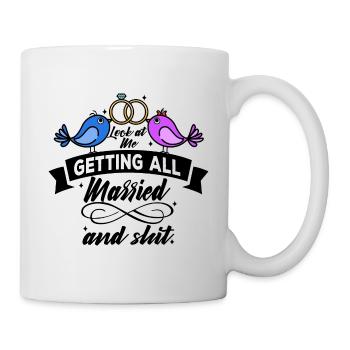 Regardez-moi me marier et merde - Mug blanc - blanc - Droite