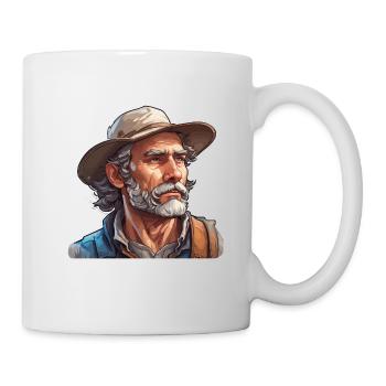 Farmer / Bauer / Ernte / Anbau / Bauernhof / Erde - Tasse - Weiß - Rechts