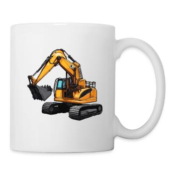 Bagger / Baustelle / Maschine /graben / Schaufel - Tasse - Weiß - Rechts
