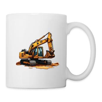 Bagger / Baustelle / Maschine /graben / Schaufel - Tasse - Weiß - Rechts
