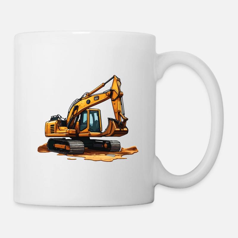 Pelle / chantier / machine / creuser / pelle - Mug blanc - blanc