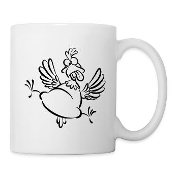 Crazy Chicken, Chicken Fan, Funny Chicken Cartoon - Mug - white - Right