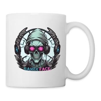 Skull Gamer avec casquette, casque et lunettes de soleil - Mug blanc - blanc - Droite