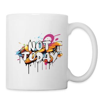 pas aujourd’hui graffiti aérographe je déteste lundi - Mug blanc - blanc - Droite