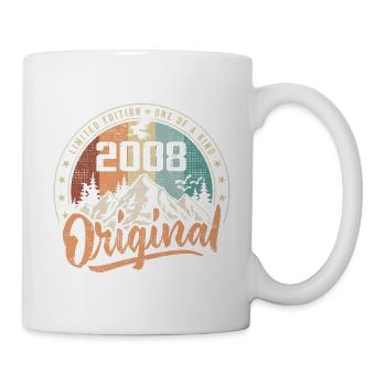 Original 2008 Retro Birthday Gift Born in 2008 - Mug - white - Right