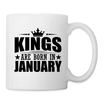 Jahrestag im Januar. Geburtstagsgeschenk für Januar - Tasse - Weiß - Rechts