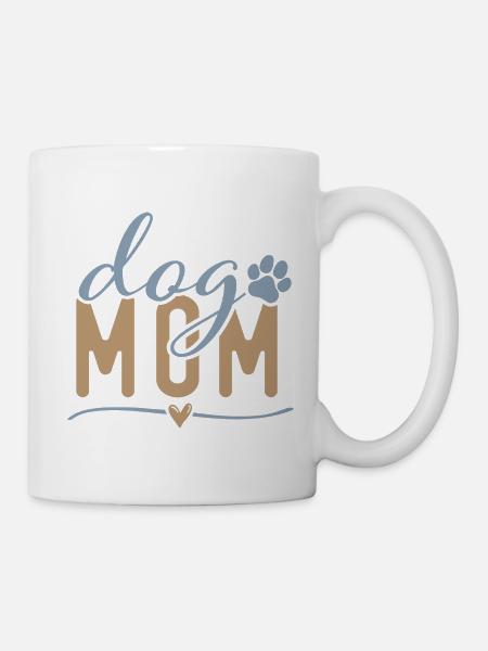 DOG MOM Design, Dog mum Dog Mom Typography - Mug - white
