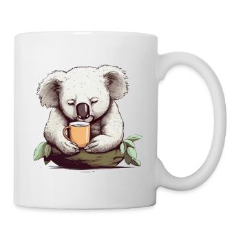 Niedlicher Koala Entspanntes Tier Kaffeebecher - Tasse - Weiß - Rechts