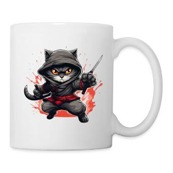 Japanische Katze Samurai Style für Katzen Fans - Tasse - Weiß - Rechts