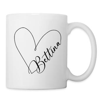 Bettina Name Herzlinie - Tasse - Weiß - Rechts