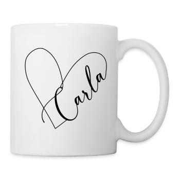Carla Name Heart Line - Mug - white - Right
