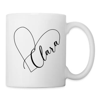 Clara Nom Ligne de coeur - Mug blanc - blanc - Droite